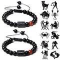 Hot Sales 12 Zodiac Bracelets Natural Precious Stone Crystals Healing Adjustable Bracelet Bracelets for Mens