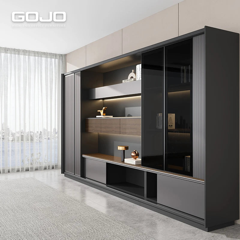 Luxury Modern MDF Wooden Office File Cabinet High-End Custom Durable Furniture for CEO Office or High-Achieving Professionals