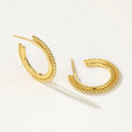 Nagosa Women Fashion Wholesale 18k Gold Vermeil 925 Sterling Silver Bead c Open Hoop Earrings