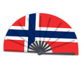 New Product Customized National Country Flag Norway Folding Bamboo Hand Held Fan