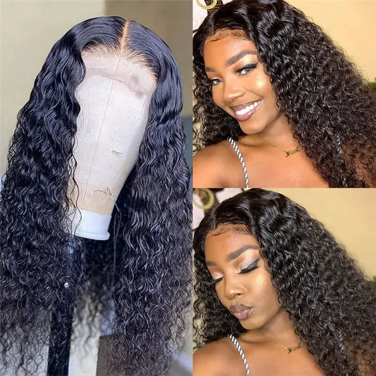 Water Wave Lace Wigs Human Hair 250 Density for Women 4x4 Transparent Lace Original Vietnamese Wig With Closure