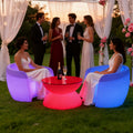 Modern RGB LED Furniture Rechargeable PE Plastic Sofa Chair with Remote Control for Hotels and Nightclubs