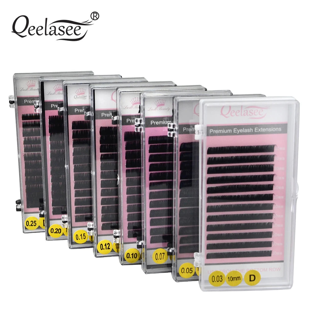 Matte Individual Eyelash Extensions Easy Fan Cashmere Volume Lashes Tray C D Curl PBT Faux Mink Russian Lash Extension Trays