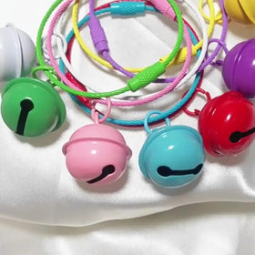 PE521-525 DIY Metal Keychain Accessories Colorful Stainless Steel Wire Jingle Bell with UV Printing for Bag Making
