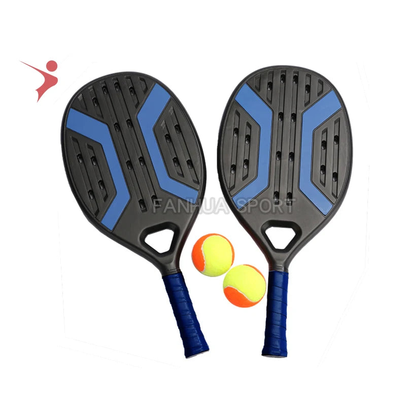 2023 Good Beach Tennis Racket Environmentally Friendly and Durable Beach Paddle Ball Set  with 2 Racket  2 Beach Tennis Ball Set