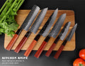 Professional Knife Set Cutting Damascus Steel Knives Kitchen Knife With Wooden Handle