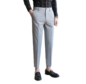 New Spring/Summer Midweight Straight Sleeve Formal Business Casual Men's Pants Large Mid Black Suit Customized 100% Polyester