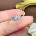 Good Price 2025 Custom Western 925 Sterling Silver Natural Aquamarine Classic Engagement Wedding Women's Jewelry Ring
