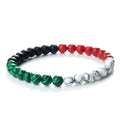 Hot Wholesale  Flag Color Natural Stone 6mm Beads Bracelet Asian Country Kuwait Flags Elastic Bracelets for Women Men Jewelry