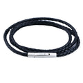 SS8-PSXL021 Steel Soldier High Grade True Cowhide Woven Black Cool Men Bracelet Rope Leather