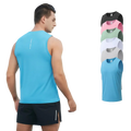 Custom logo Running Training Quick Dry Tank Top With Reflective Strip For Men Polyester Breathable Solid Plain Singlets