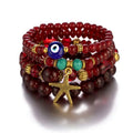 Bohemian Style Multi-Layer Starfish Pendant Beads for Bracelet with Gold Plated Devil's Eye Accessories Temptativeness and