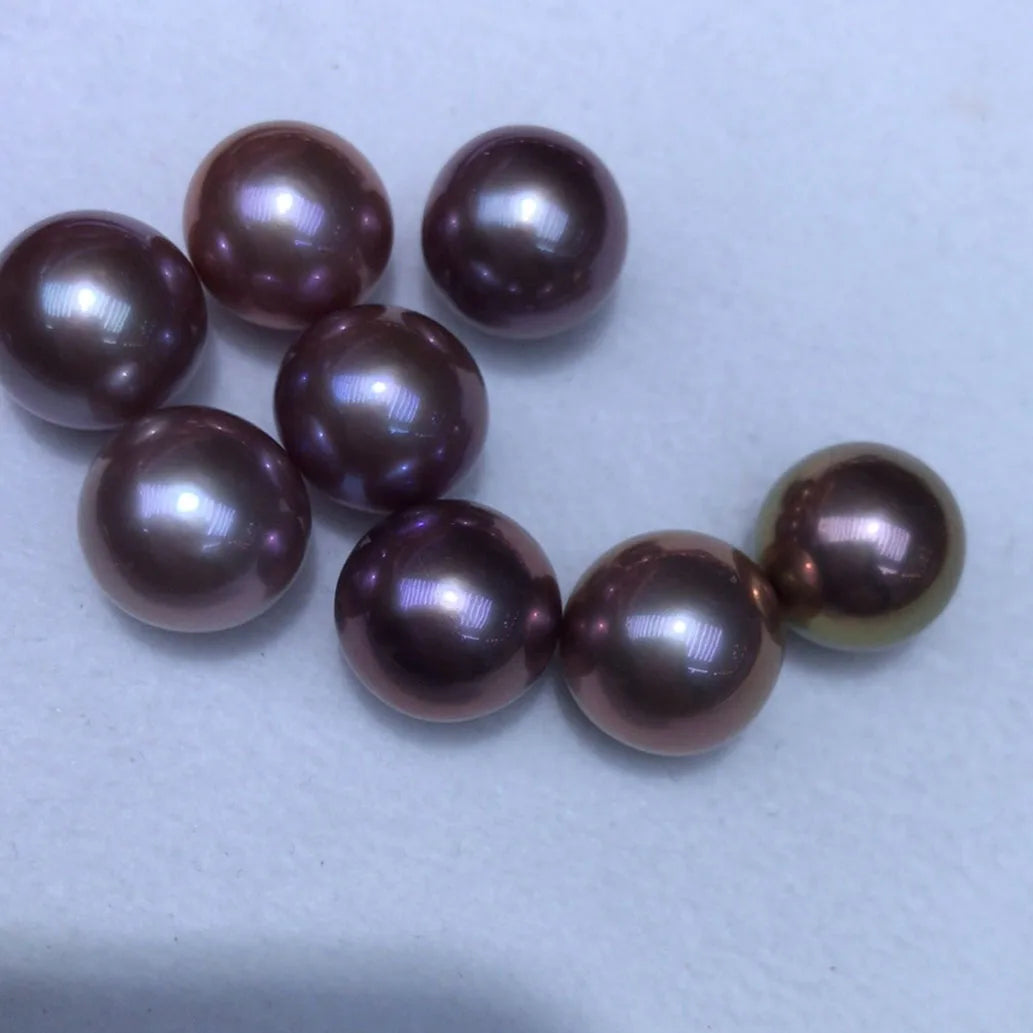 Wholesales DIY BEADS10-15 mm AAA  High Luster Perfect Round 100% Nature Edison Freshwater Pearl Half or No Hole