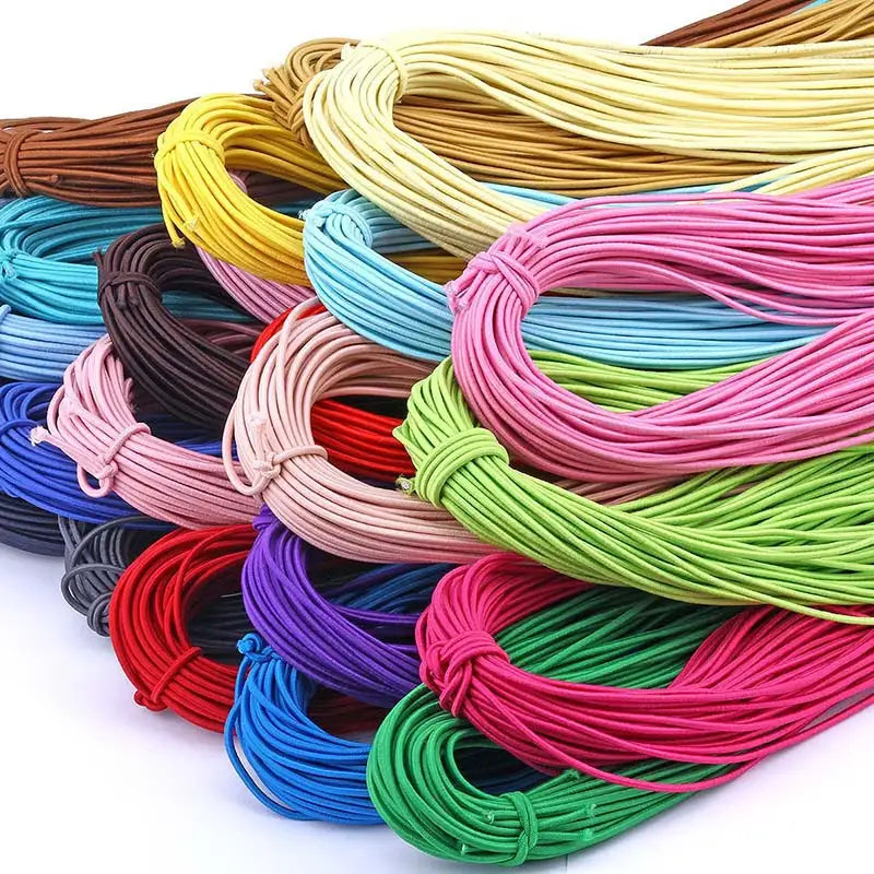 Hot Selling Custom Colorful Round Polyester Elastic Cord 1mm 1.5mm 2mm 3mm Braided Elastic Cords String for Garment