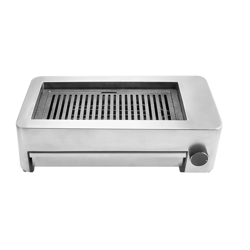 Korean Desktop Electric BBQ Grill 2400W 45cm Embedded Rectangle Design for Restaurant Use