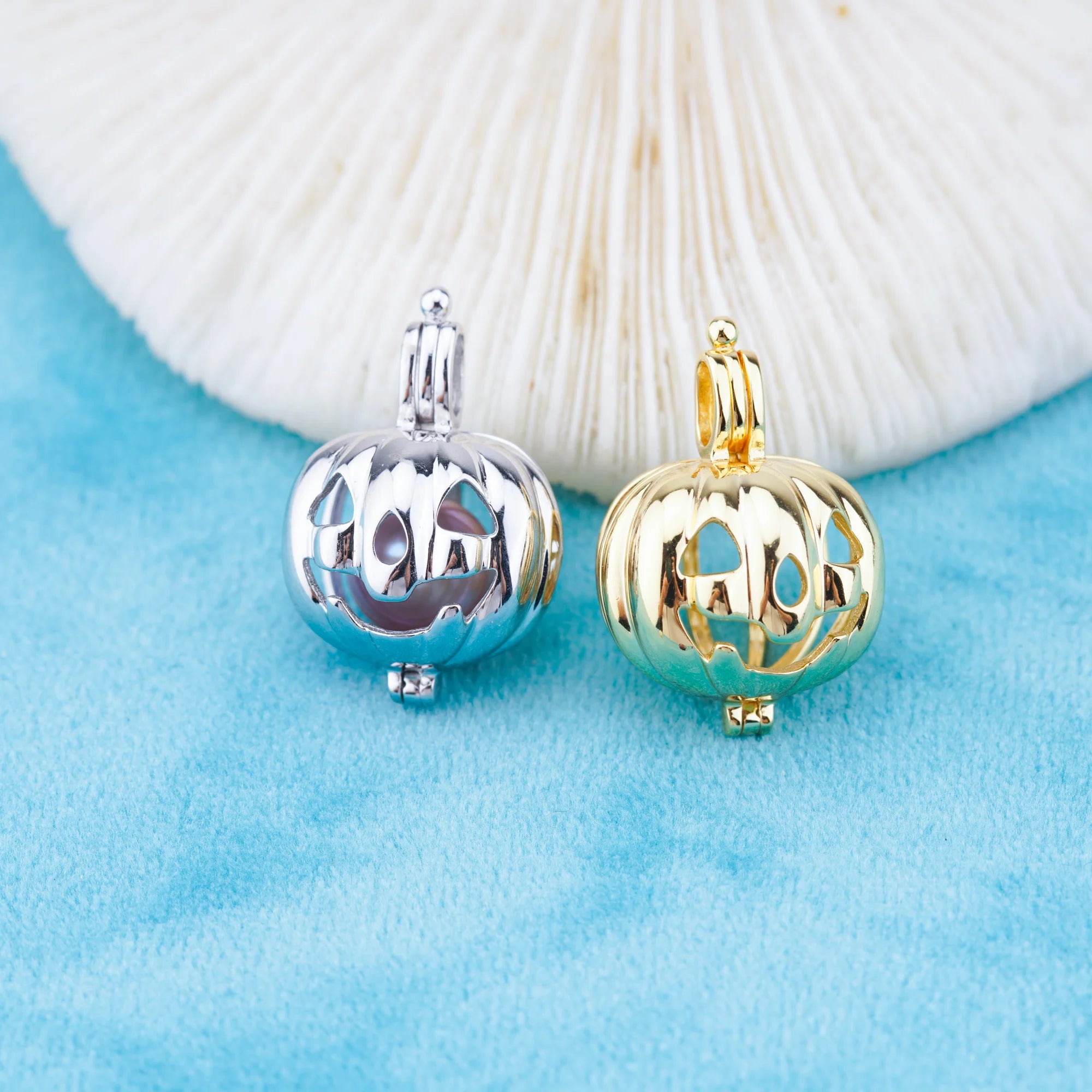 C030130 Sterling Silver Freshwater Pearl Cage Pendant Necklace Jewelry Locket for Pearl Party