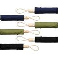 Plain Colour 3-Folding Fully-Automatic Umbrella with Wooden Handle Nylon Material Minimalist Design for Adults-Business Gifts
