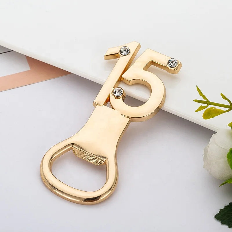 Wedding Souvenir for Guests Golden Beer Bottle Openers for Wedding Anniversary Birthday Shower Bridal Shower Party Gift
