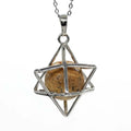 DIY Wholesale Natural Stone Hexagram Merkaba Star Women Pendant Reiki Picture jasper Crystal Bead Drop Pendants Folk Crafts