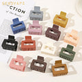 Wholesale 5CM Square Plastic Hair Claw Girls Geometry Shape Shark Clip Hair Accessories Matte Jelly Color Hair Claws Clips