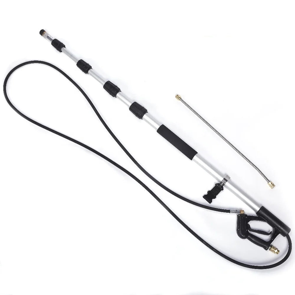 High Pressure Washer 18ft Telescoping Pole Extension Wand Detachable for Cleaning Exterior Walls Eaves and Roofs