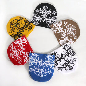 1pc Gothic Cross Symbol Jacquard Beanie Y2K Fashionable Winter Hat for Women/Men Soft Skull Warm Outdoor Cuffless Daily Party