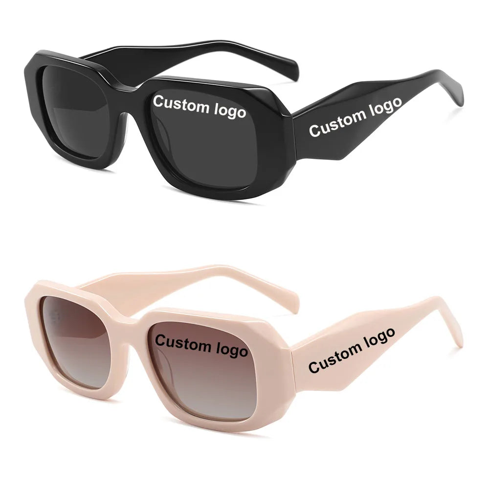 Vintage Trendy Shades High End Handmade Sun Glasses Small Square Acetate Sunglasses