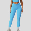 Women's High Quality Nude Sports Yoga Leggings with Tight Scrunch Waist & Butt Lift Solid Pattern Pants