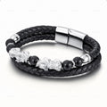 New Braided Leather Bead Stainless Steel Pixiu Bracelet Men'S Stainless Steel Bracelet