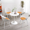Scandinavian Creative White with Commercial Furniture All-in-one Molding Sedentary Not Tired PP Plastic White Table and Chairs