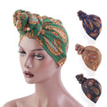 Wholesale Custom Logo Hair Accessories Cotton Amoeba Head Wrap Scarf African Head Wrap Knot Twist Voile Scarf Turban for Women