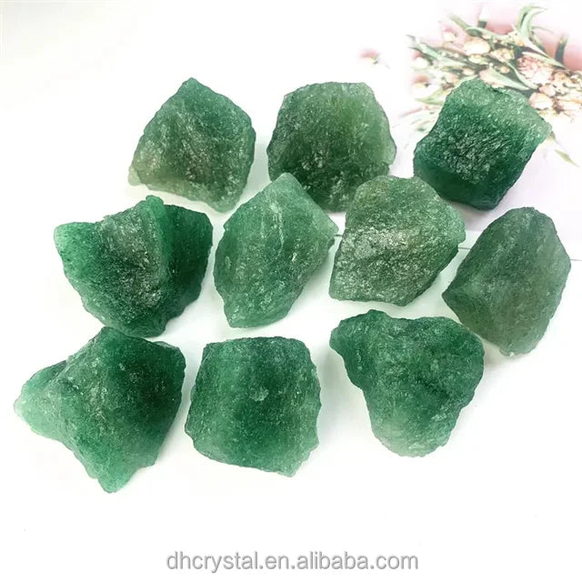 Natural Green Strawberry Quartz Raw Stone Rough Rocks Aromatherapy Diffuser Crystal Specimen Aquarium Decor DIY Craft Healing