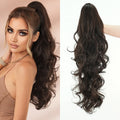 28 Inch Claw ClipNatural Brown Synthetic Ponytail Hair Extensions Wavy Curly Cabello De Cola De Caballo Heat-resistant Fiber