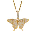 CN165 Brass Cubic Zircon Butterfly Pendants Women Necklace Men's Hip Hop Necklace Party Jewelry Gift