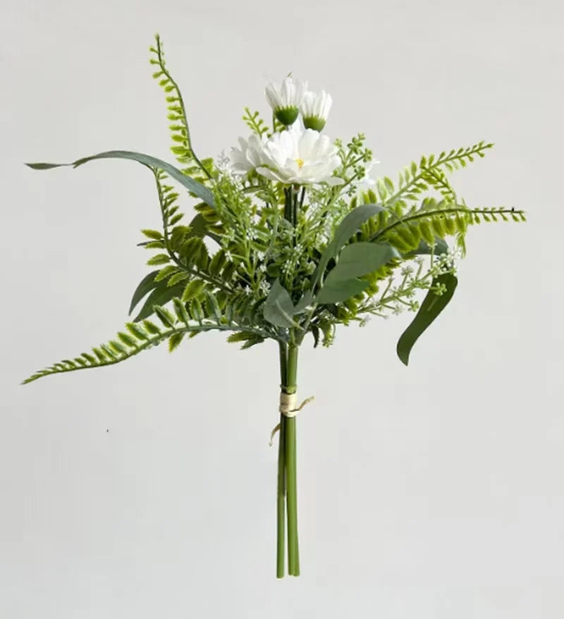 Artificial Leaves Stems Daisy Bulk Leaves Branches Greenery Plastic Plant for Vase Fillers Floral Wedding Party Bouquets Garden
