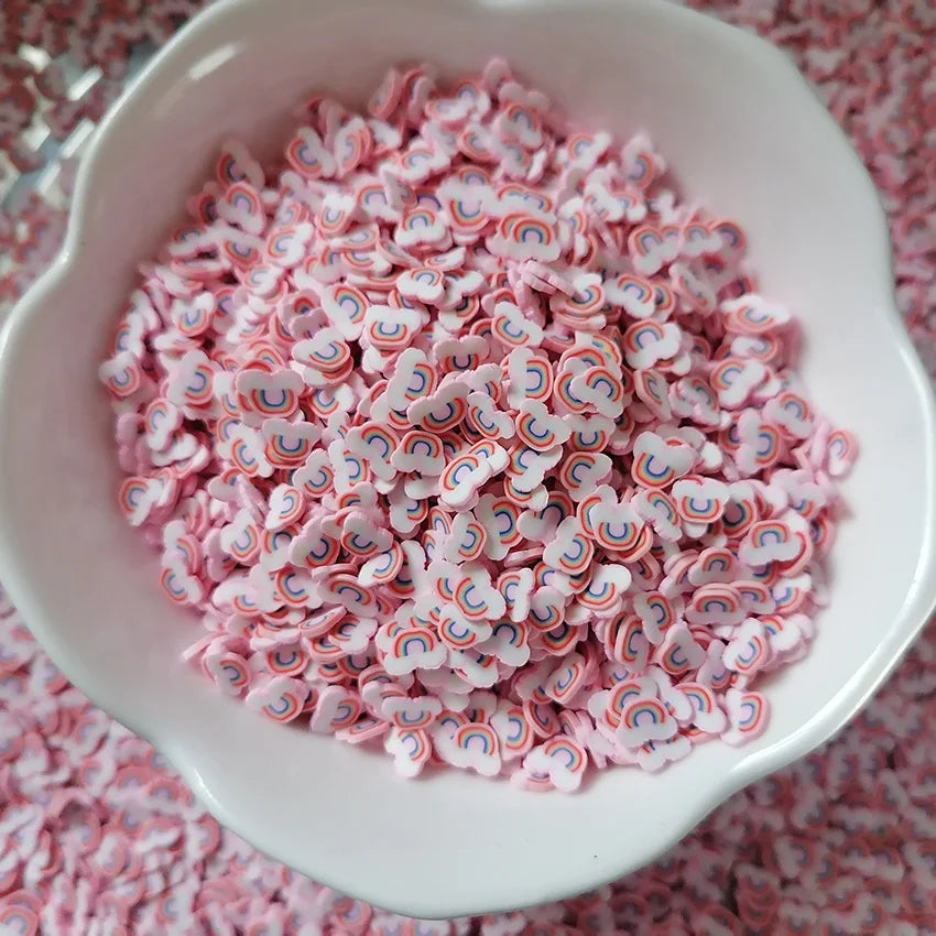 1KG Wholesale Slime Sprinkles Pink Rainbow Candy Sweet Sugar Cloud Polymer Clay  Sprinkles Slices