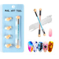 Custom Nail Gel Art Double Ended Replaceable Sponge Head Brush Pen for Acrylic Nails