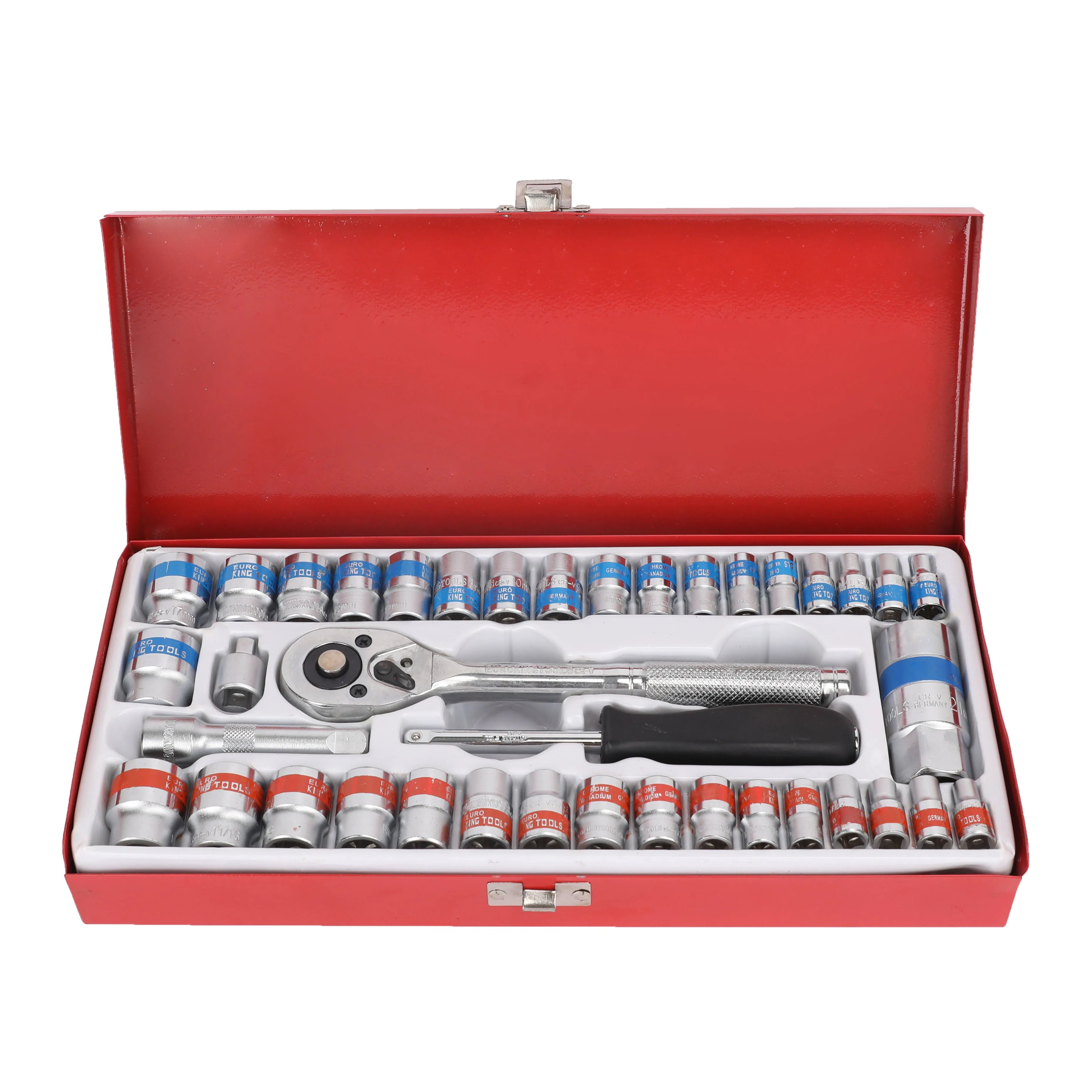 40 Pcs Socket Wrench Set Ratchet Wrench Set Sockets for Auto Repair Metric and English Drive 40 Pcs Socket Set