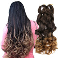 22inch Spiral Curls Synthetic YaKi Braiding Hair Bundles Loose Wave French Curl Crochet Braids Blonde Wavy Hair Extension