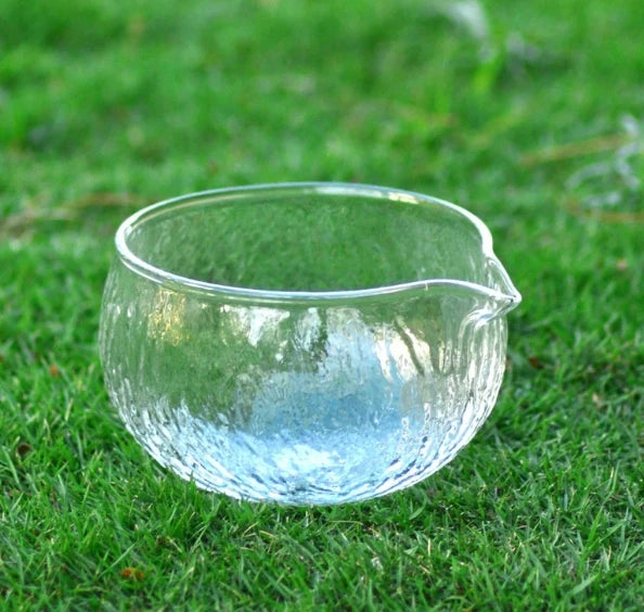 Transparent Clear Texture Matcha Bowl Glass Matcha Chawan for Matcha Tea