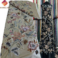 Luxury African Velvet Lace Fabric With Sequins Latest Fashion 3D Floral Embroidered Nigerian Fabric Laces for Wedding Party
