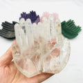Wholesale Factory Produce Hand Carved Natural Clear Quartz hands Shaped Crystal Bowl