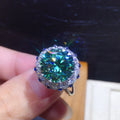 Fashion Green Zircon Ring Engagement Wedding Band Rings for Women Bridal Finger Party Jewelry Wholesale