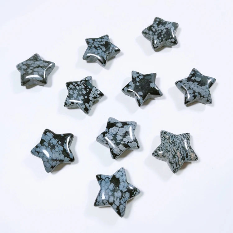 HZ Assorted Snowflake Jade Natural Stone Star Gemstone Crafts