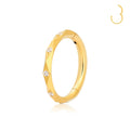 Diamond Faceted Cut CZ Titanium Hinged Segment Ring Body Piercing Jewelry