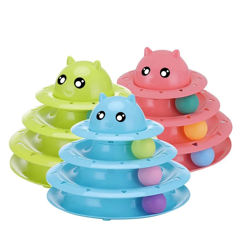Plastic Cat Turntable Rotary Ball Toys Wholesale Pets Cats Interactive Toys