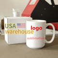 Custom logo Printed Coffee Mugs 15 oz With Box Custom Photo 15oz Ceramic Coffee White Mug 15 oz Sublimation Mugs Blank