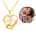 Fashion Mom Heart Shaped Gemstone Diamond Necklace Silver Plated Zircon Pendant for Mother's Day