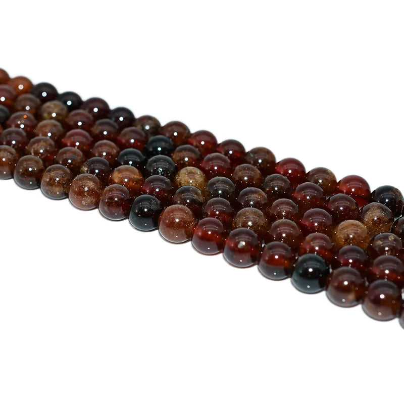 Wholesale Natural Orange Garnet Loose Gemstone Beads 6/8/10mm Round Shape for DIY Jewelry Making Stone Beads