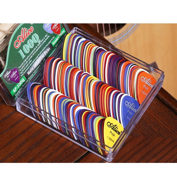 Wholesale 100Pcs/box 0.58/0.71/0.81/0.96/1.20/1.50mm Thickness Electric Acoustic Music Picks Guitar Plectrum